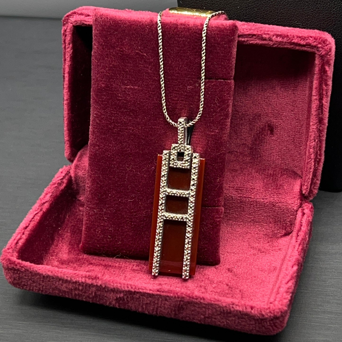 Collana Art Déco con Corniola e Marcassiti