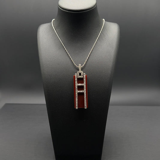 Collana Art Déco con Corniola e Marcassiti