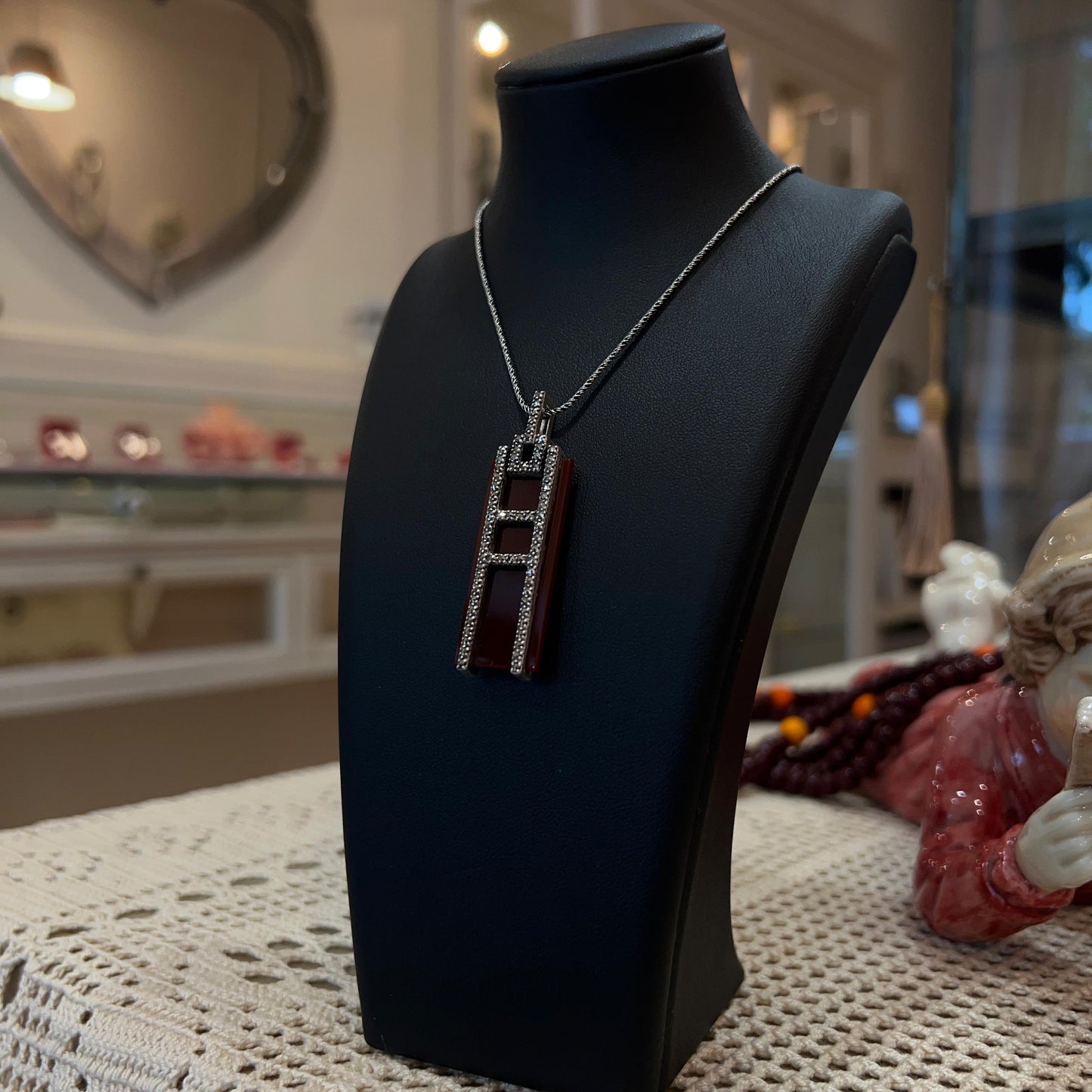 Collana Art Déco con Corniola e Marcassiti