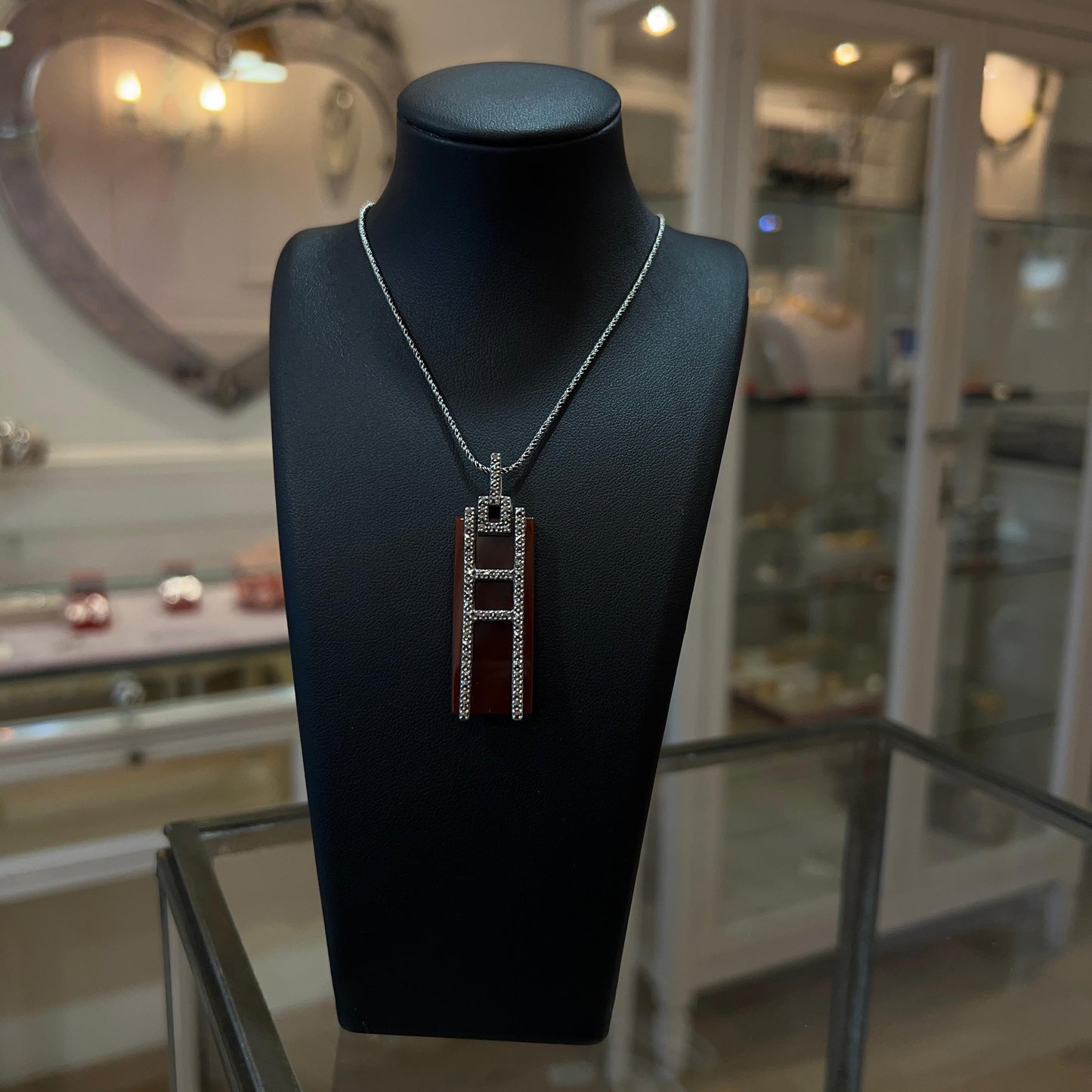 Collana Art Déco con Corniola e Marcassiti