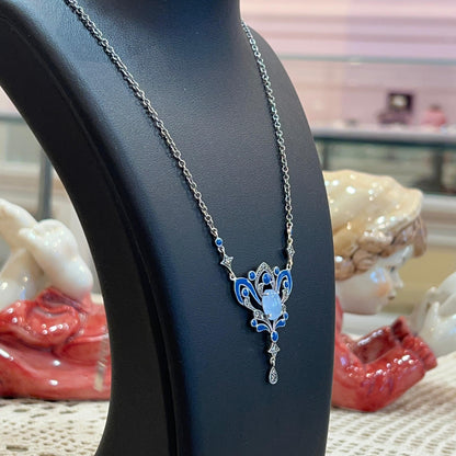Collana Liberty con Giada e Smalto Blu