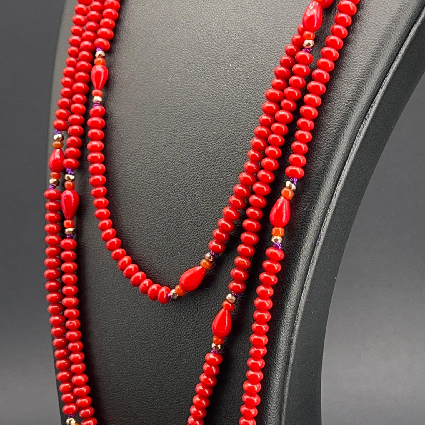 Collana Lunga Rossa Multigiro