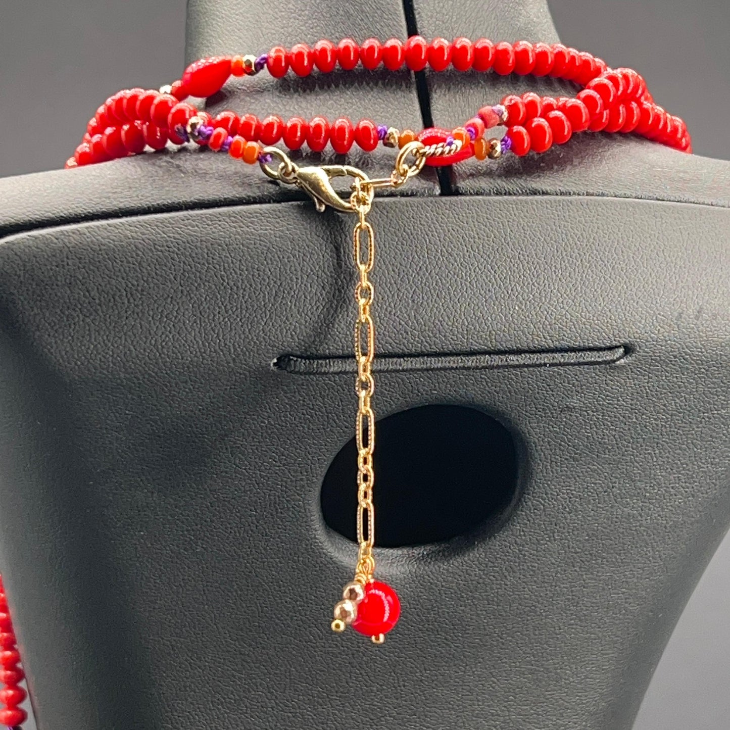 Collana Lunga Rossa Multigiro