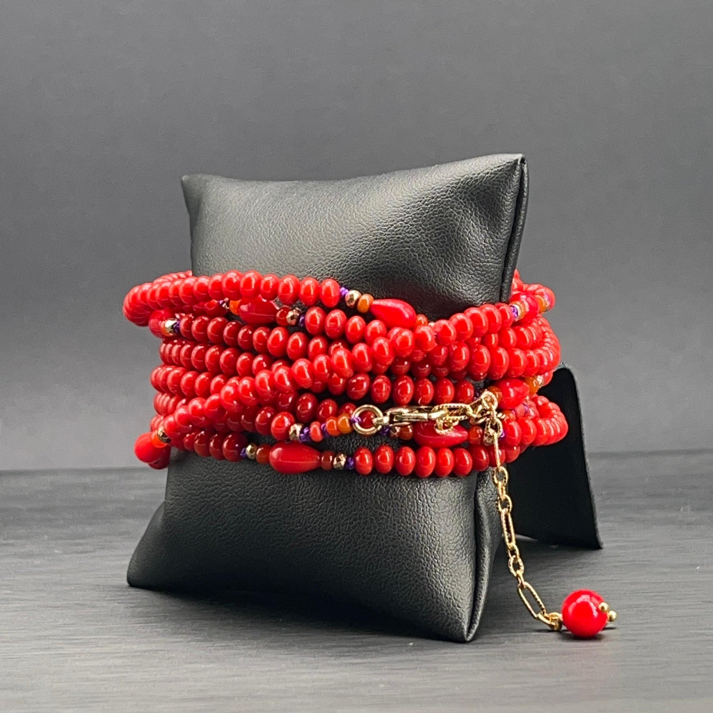 Collana Lunga Rossa Multigiro