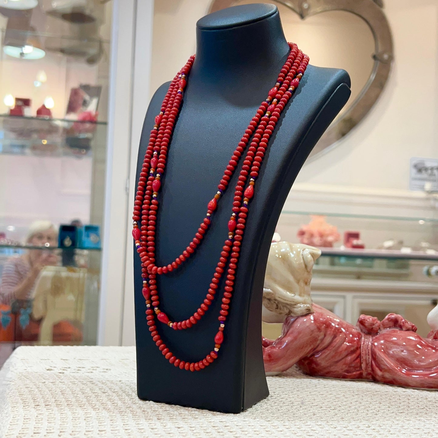 Collana Lunga Rossa Multigiro