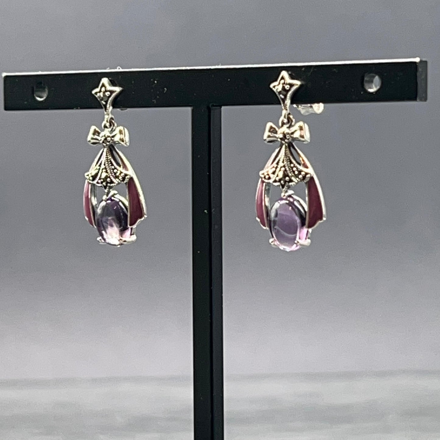 Orecchini Pendenti in Argento con Giada e Marcassiti