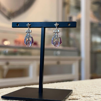 Orecchini Pendenti in Argento con Giada e Marcassiti