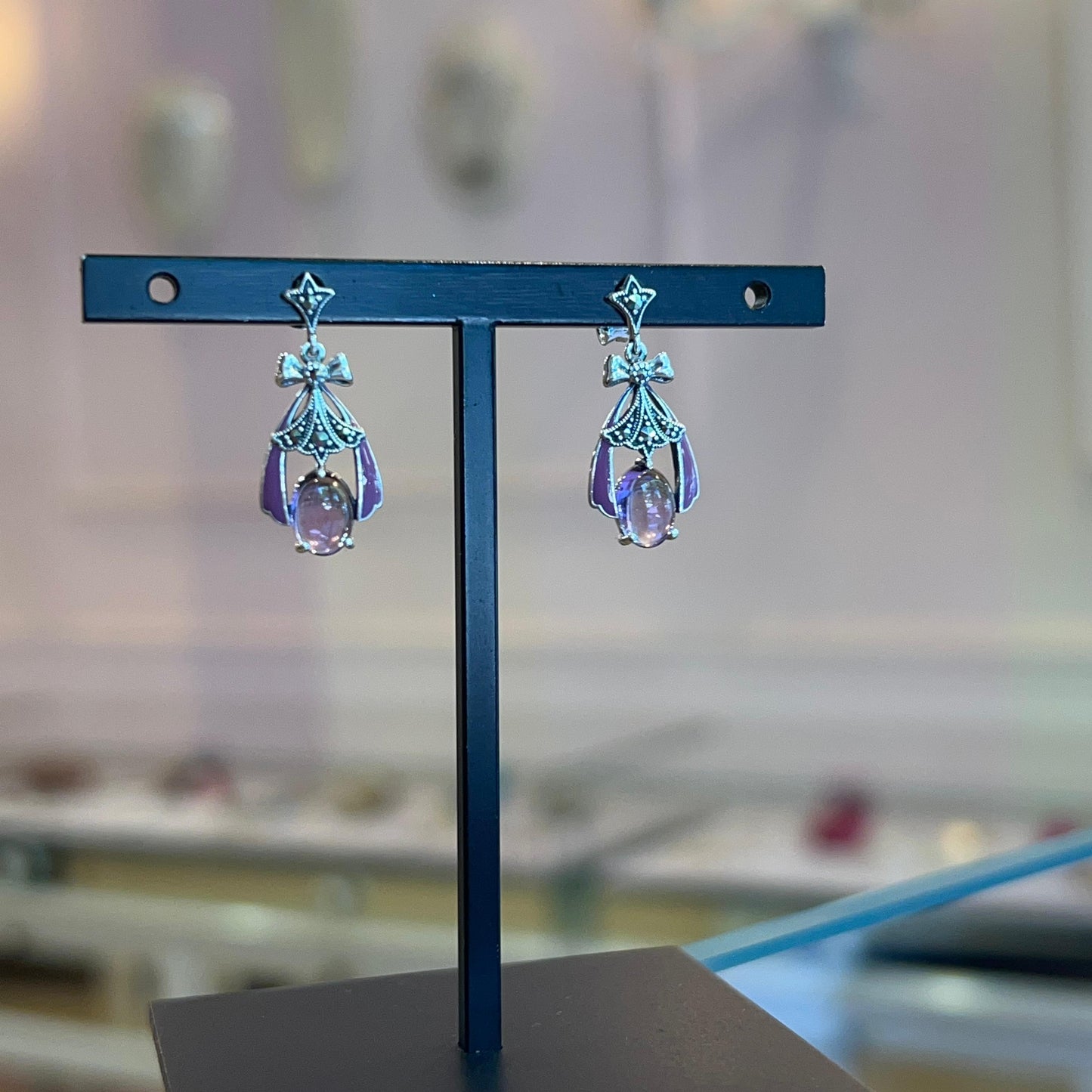 Orecchini Pendenti in Argento con Giada e Marcassiti