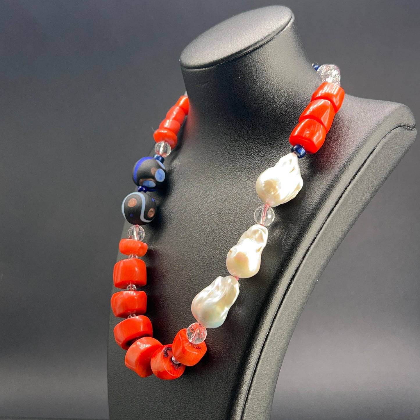 Collana a Nodi con Perle Scaramazze e Vetro di Murano