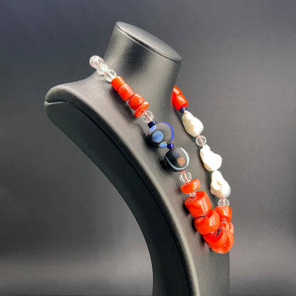 Collana a Nodi con Perle Scaramazze e Vetro di Murano