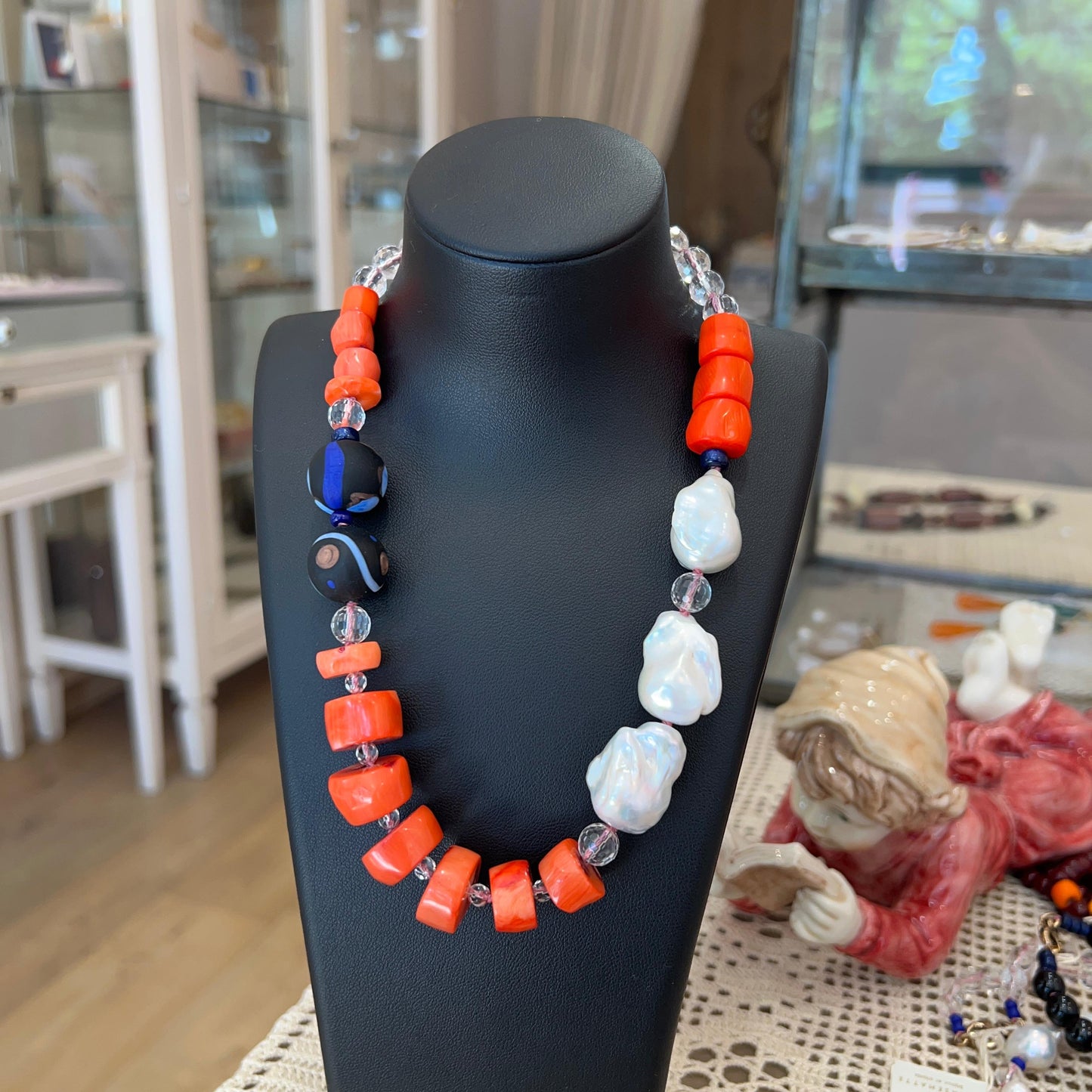 Collana a Nodi con Perle Scaramazze e Vetro di Murano