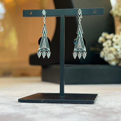Orecchini Art Déco in Argento con Onice e Marcassiti