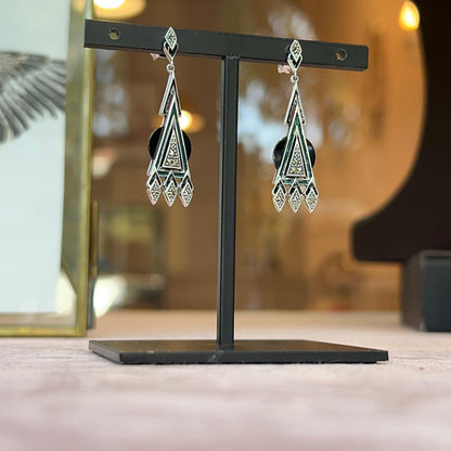 Orecchini Art Déco in Argento con Onice e Marcassiti
