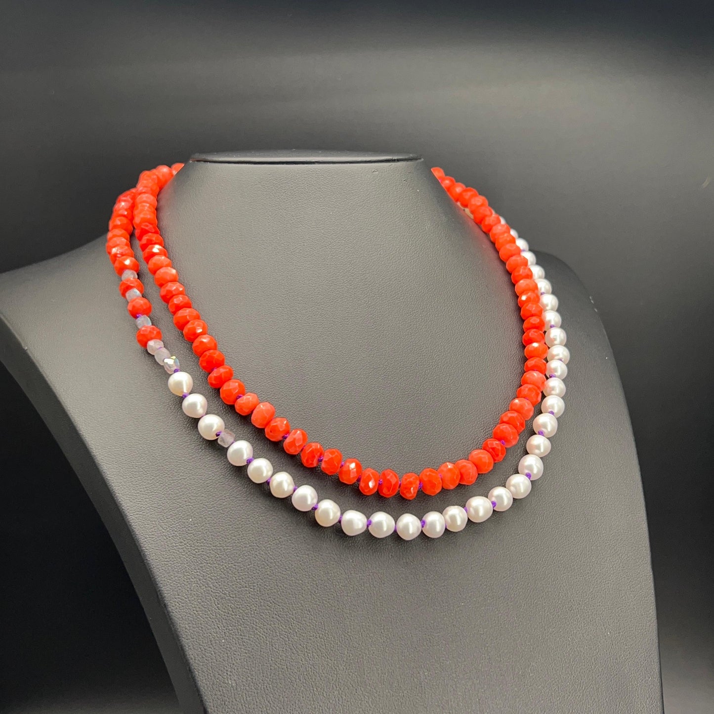 Collana Lunga con Bamboo e Perle