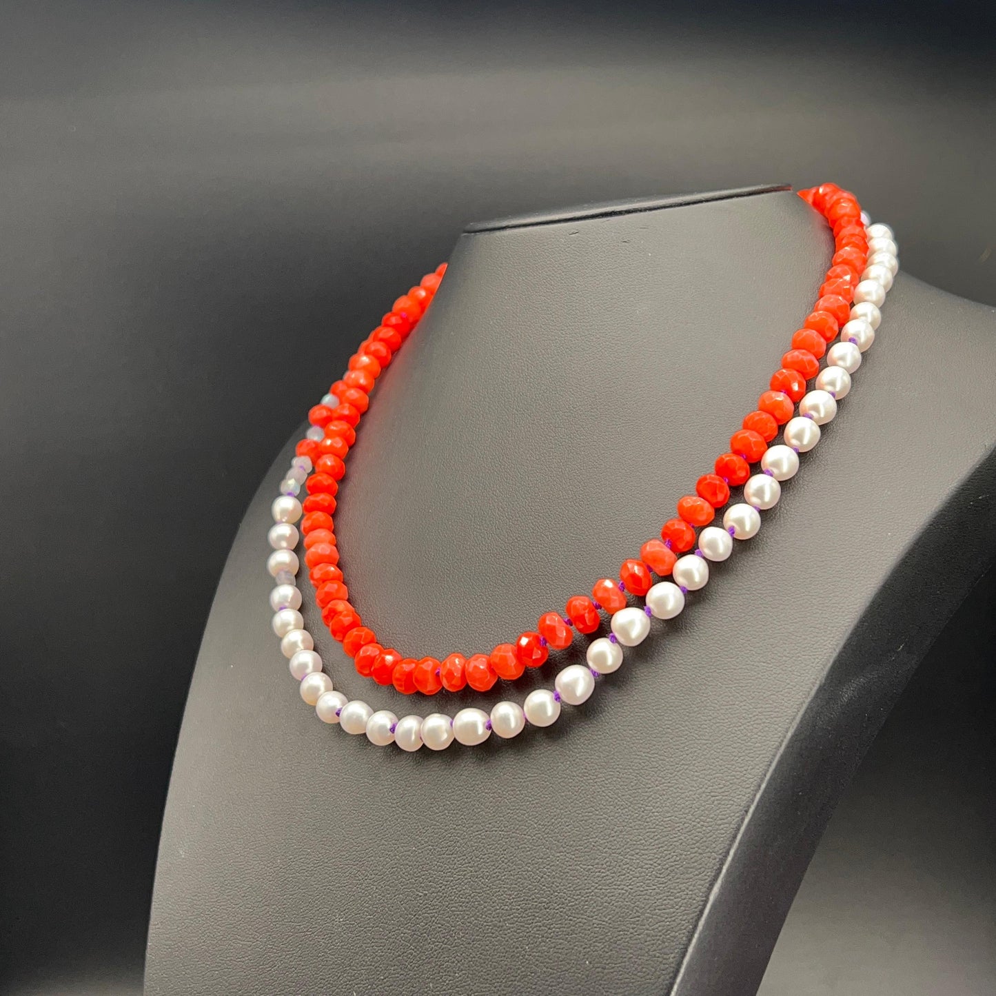 Collana Lunga con Bamboo e Perle