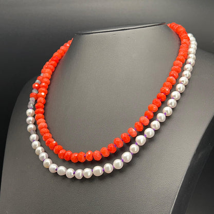 Collana Lunga con Bamboo e Perle