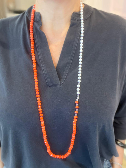 Collana Lunga con Bamboo e Perle