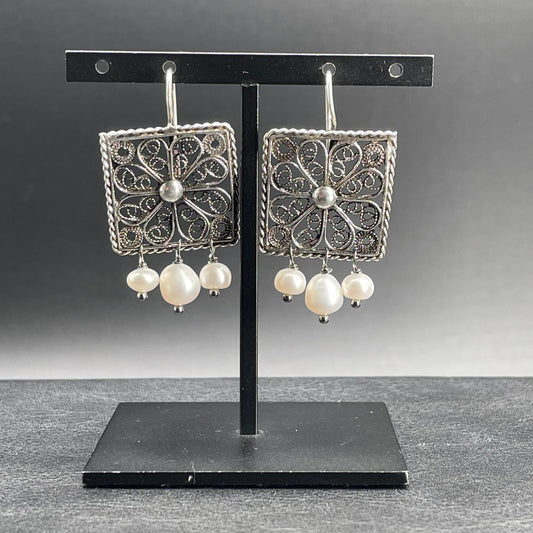 Orecchini Filigrana d’Argento con Perle