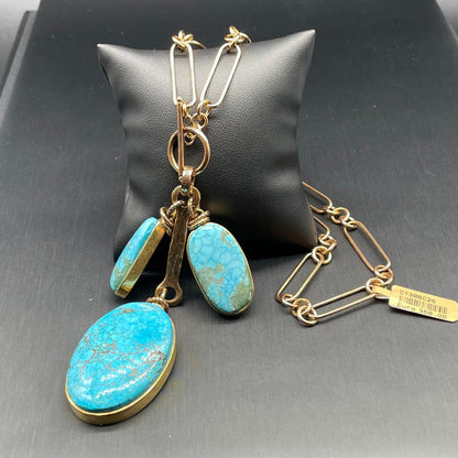Collana Catena Dorata con Turchese