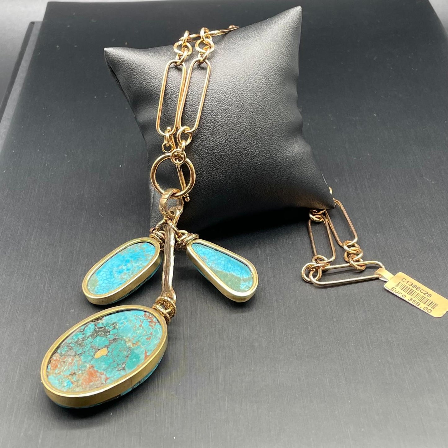 Collana Catena Dorata con Turchese