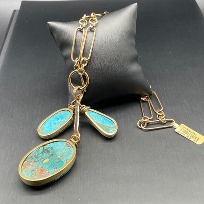 Collana Catena Dorata con Turchese