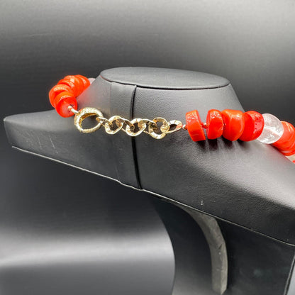 Collana Corallo Bamboo e Perle Scaramazze