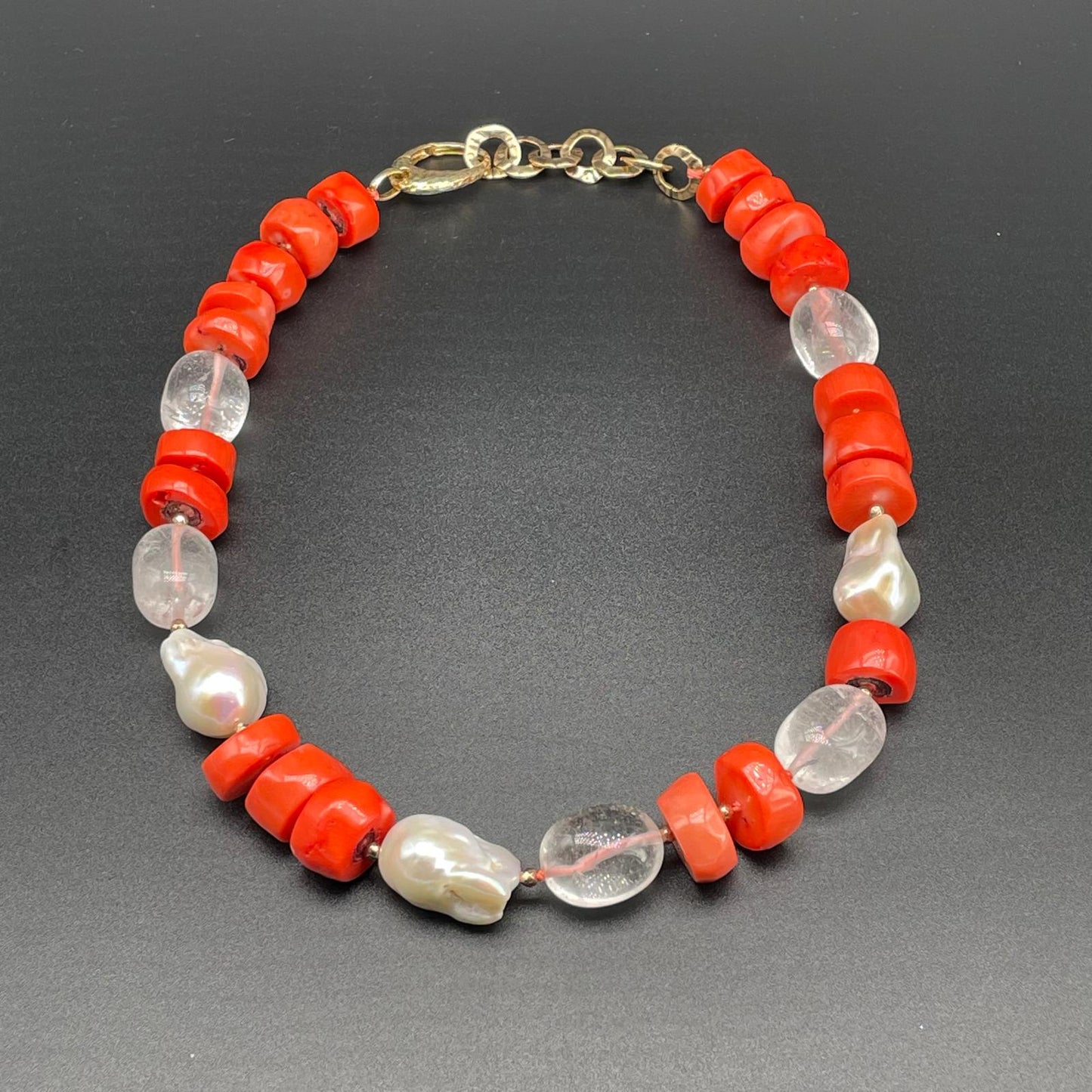 Collana Corallo Bamboo e Perle Scaramazze