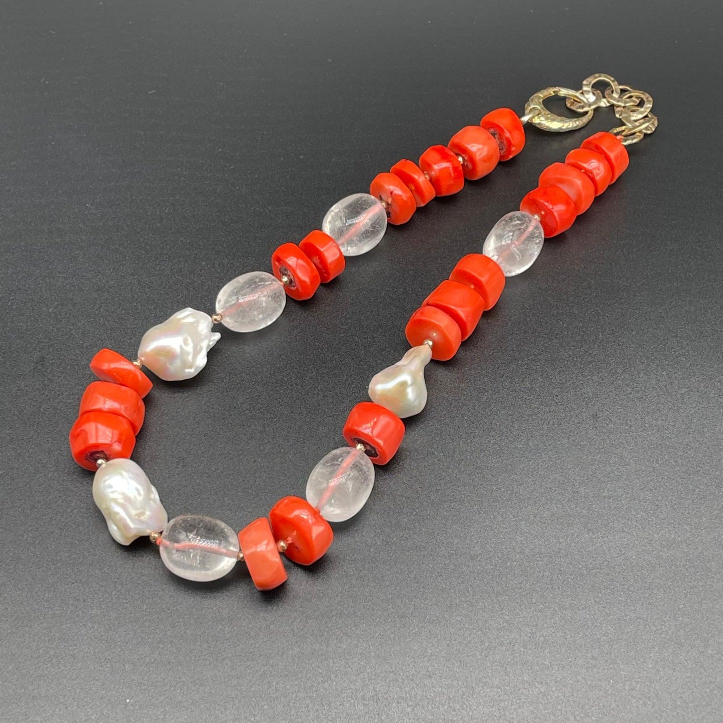 Collana Corallo Bamboo e Perle Scaramazze