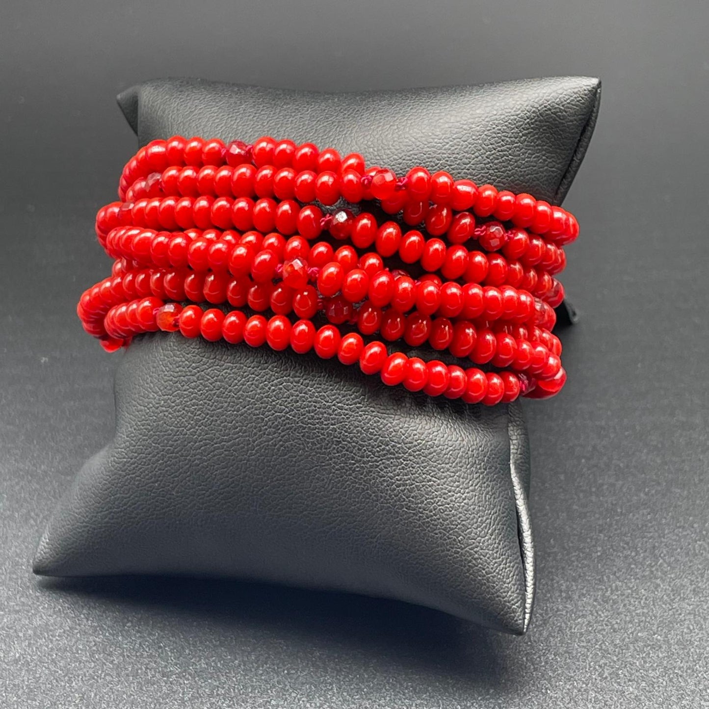 Collana Lunga Corallo Bamboo Rosso e Agata Orange