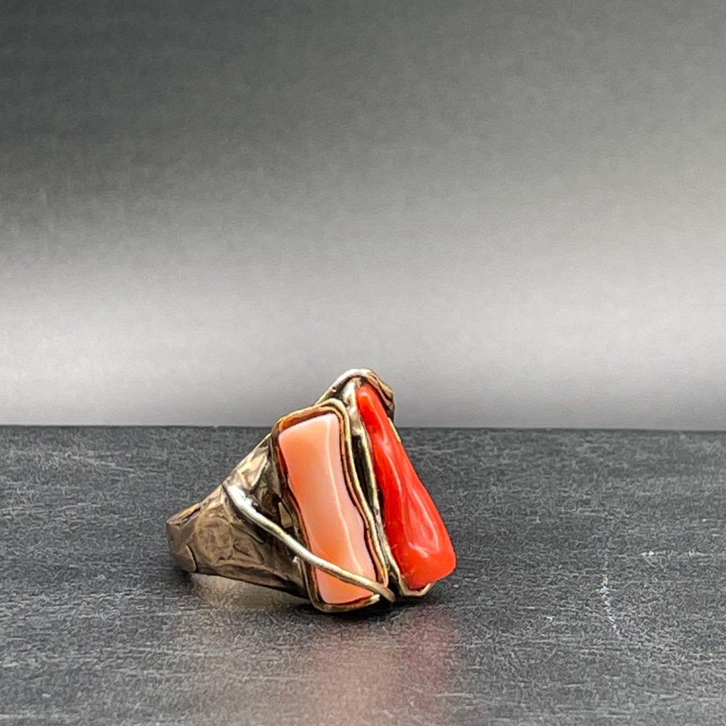 Anello Corallo Rosso e Rosa