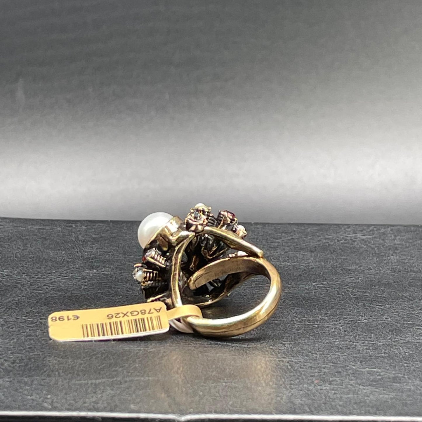 Anello Corallo, Perle Coltivate, Swarovski e Granato