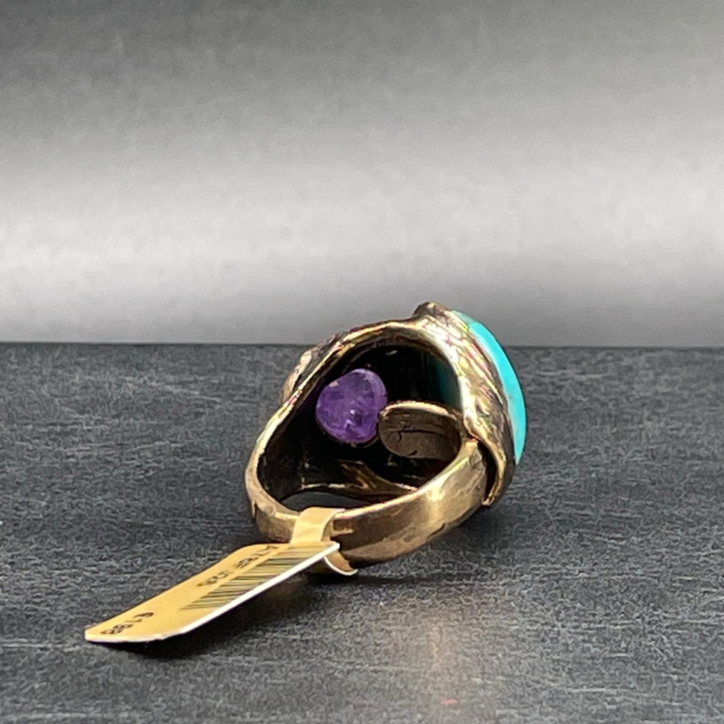 Anello Ametista e Turchese Cabochon