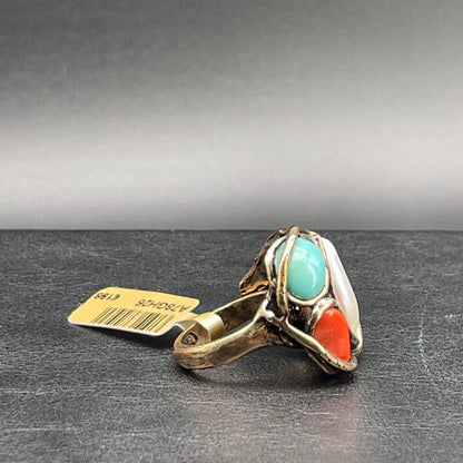 Anello Corallo, Turchese e Perla Scaramazza