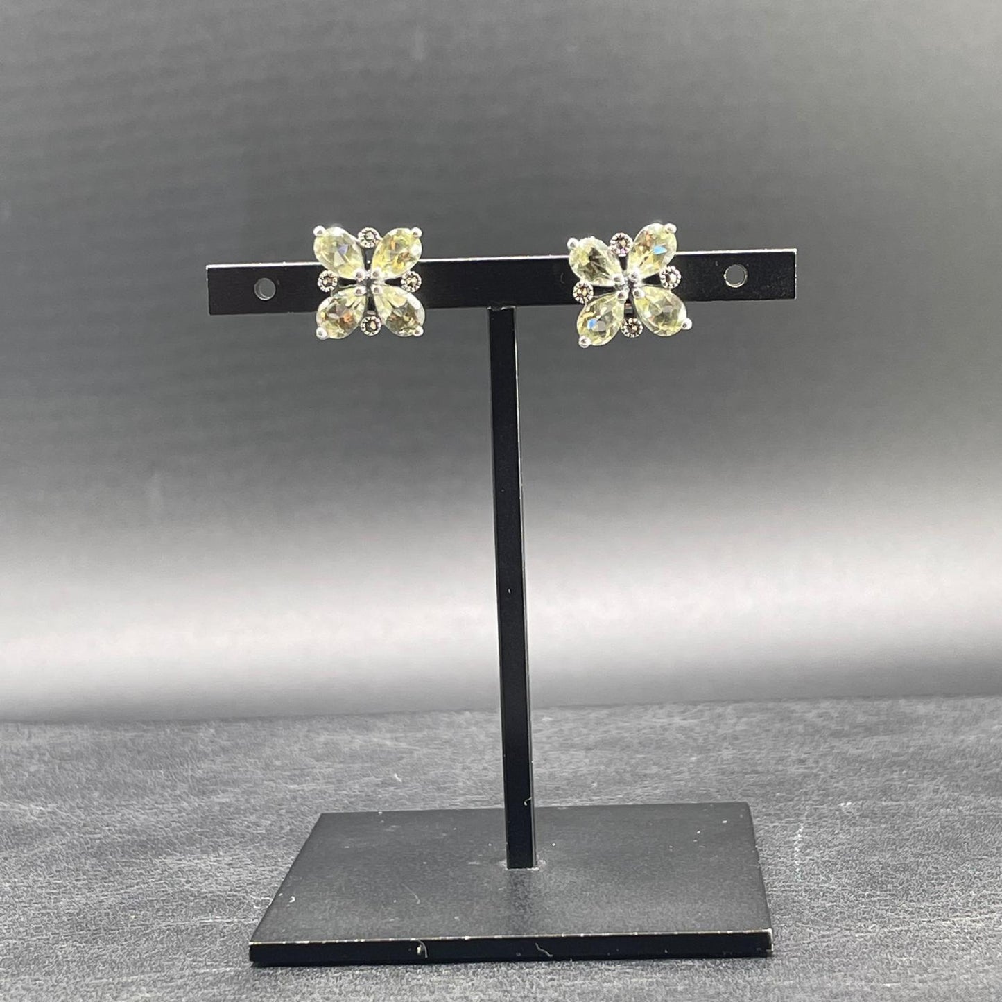 Orecchini Fiore in Argento con Quarzi e Marcassiti