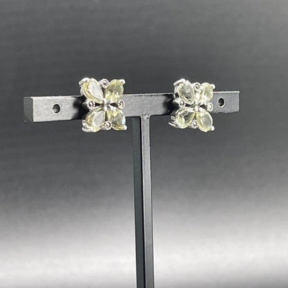 Orecchini Fiore in Argento con Quarzi e Marcassiti