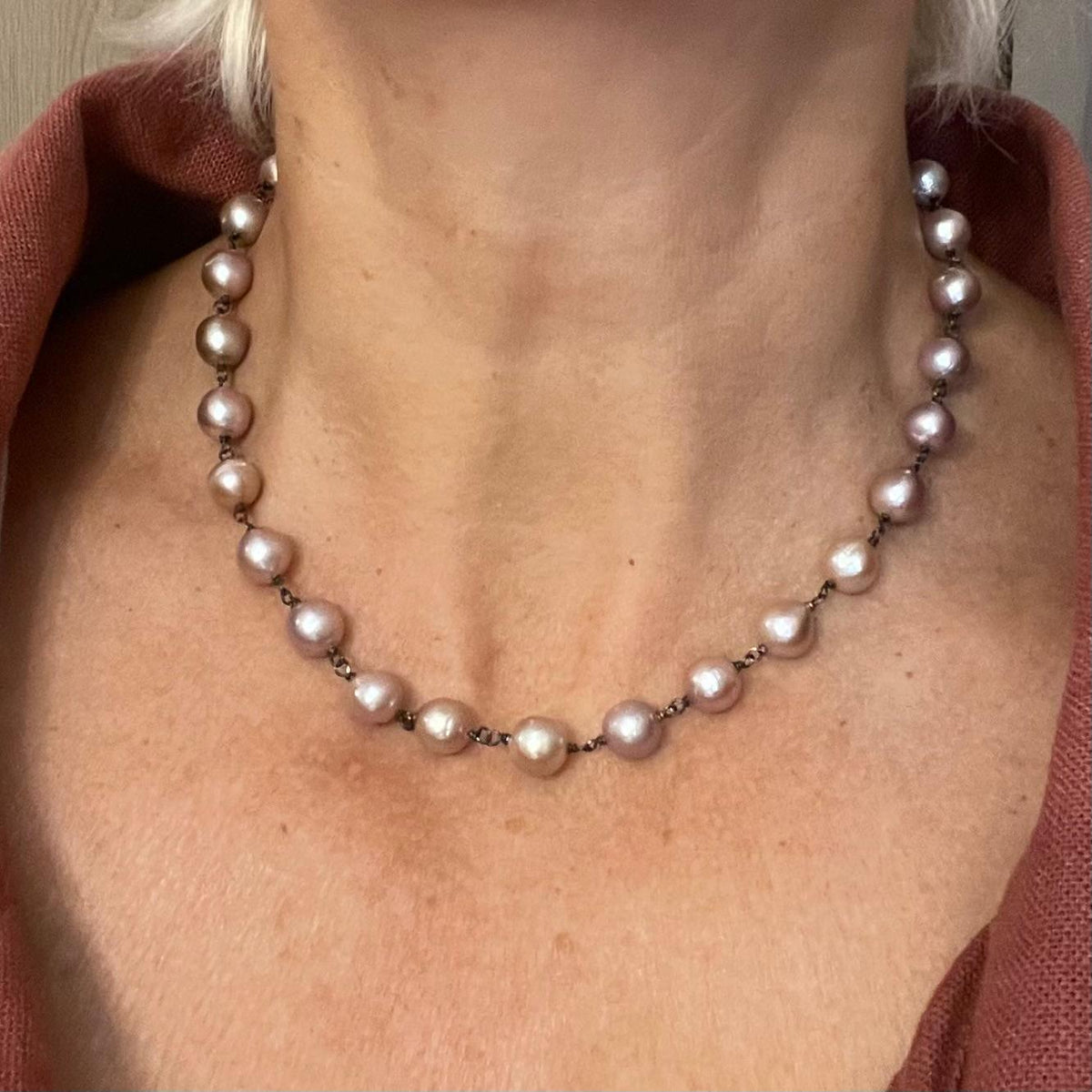 Collana di Perle Malva a Rosario