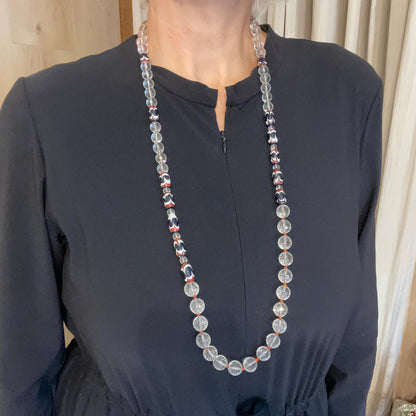Collana Lunga Cristallo di Rocca e Vetro Veneziano