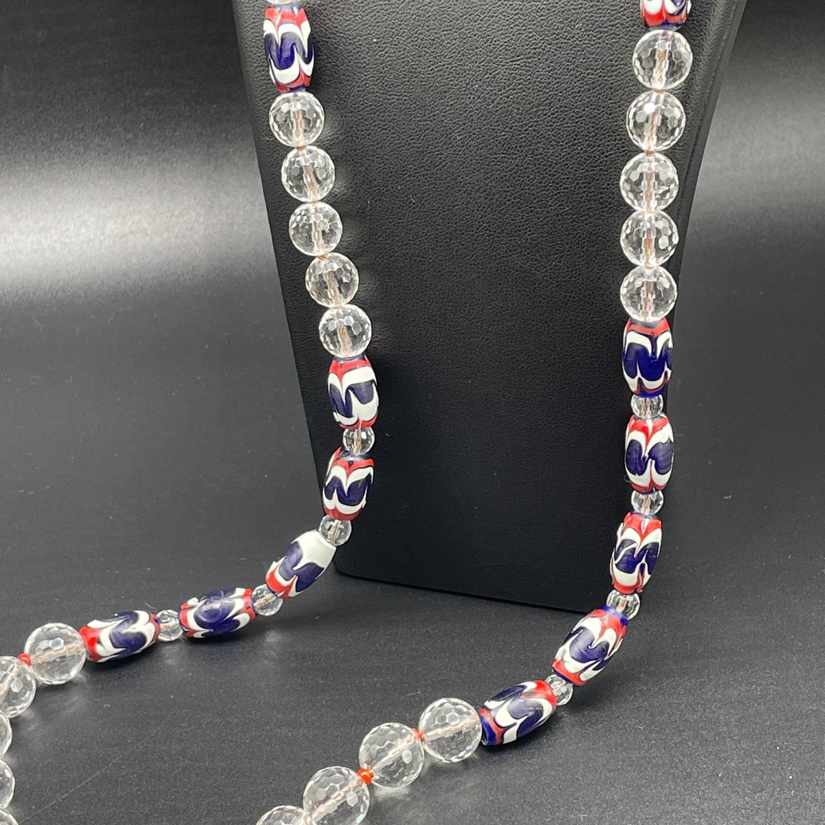 Collana Lunga Cristallo di Rocca e Vetro Veneziano
