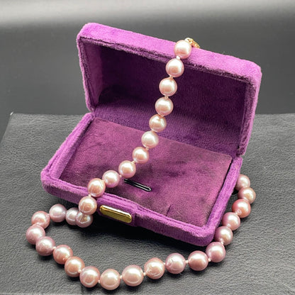 Collana di Perle Coltivate Malva e Lilla
