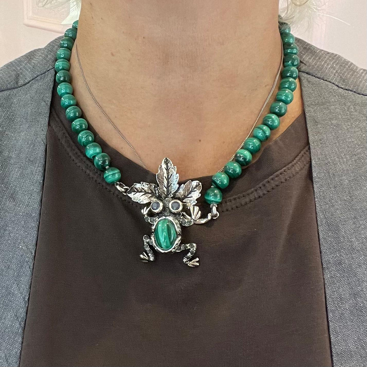 Collana in Malachite con Pendente Rospo