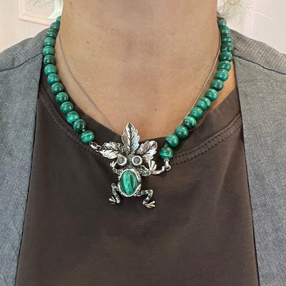 Collana in Malachite con Pendente Rospo