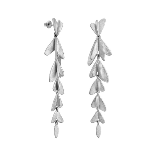 Orecchini Pendenti Foglia in Argento