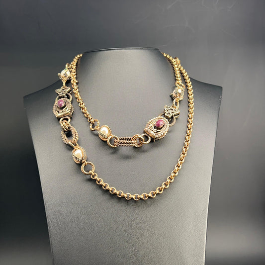 Collana Rubino e Perla