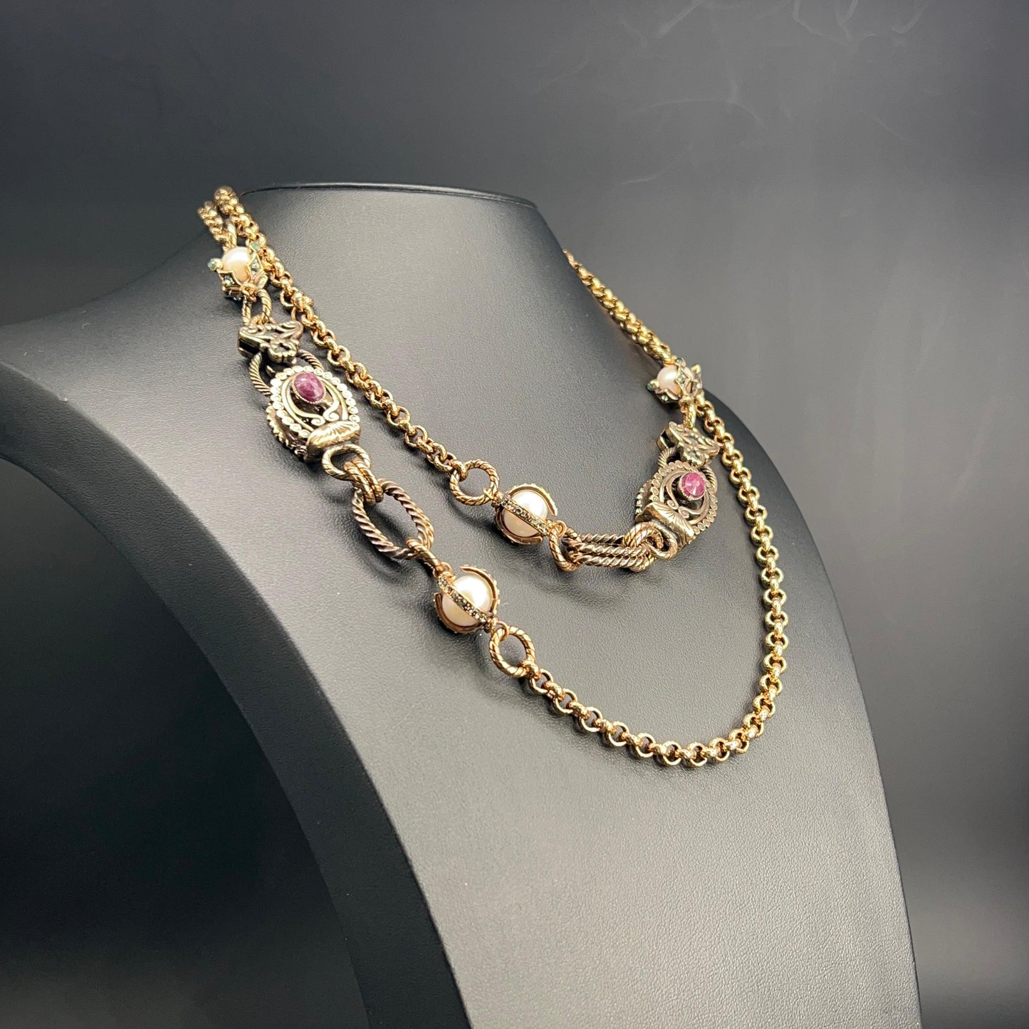 Collana Rubino e Perla