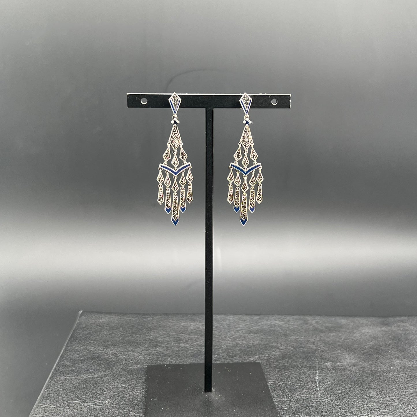 Orecchini Chandelier Blu