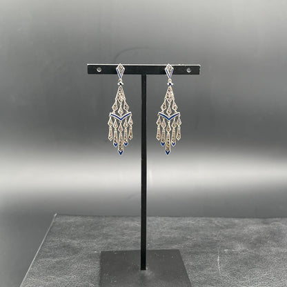 Orecchini Chandelier Blu