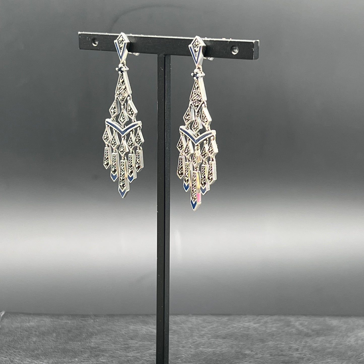 Orecchini Chandelier Blu