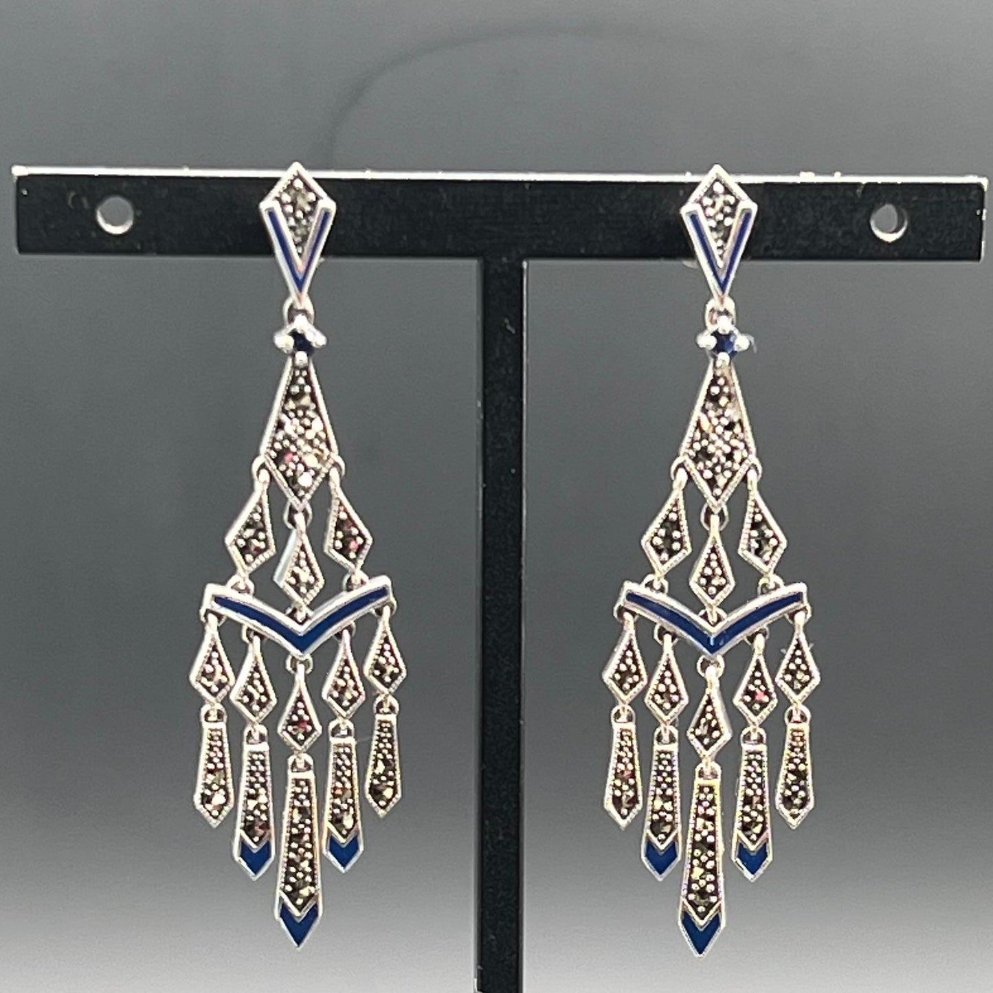 Orecchini Chandelier Blu