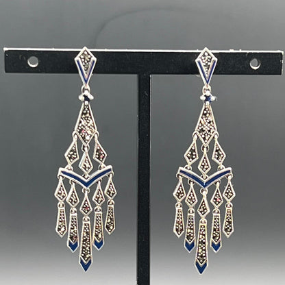 Orecchini Chandelier Blu