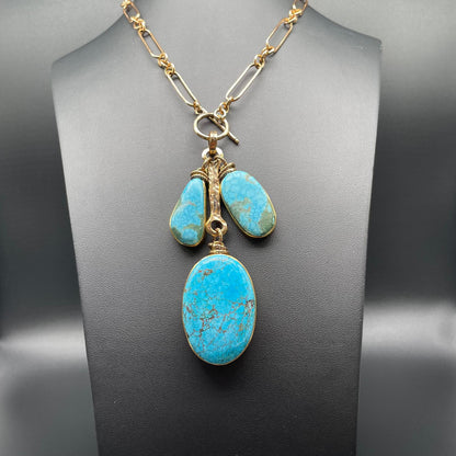 Collana Catena Dorata con Turchese